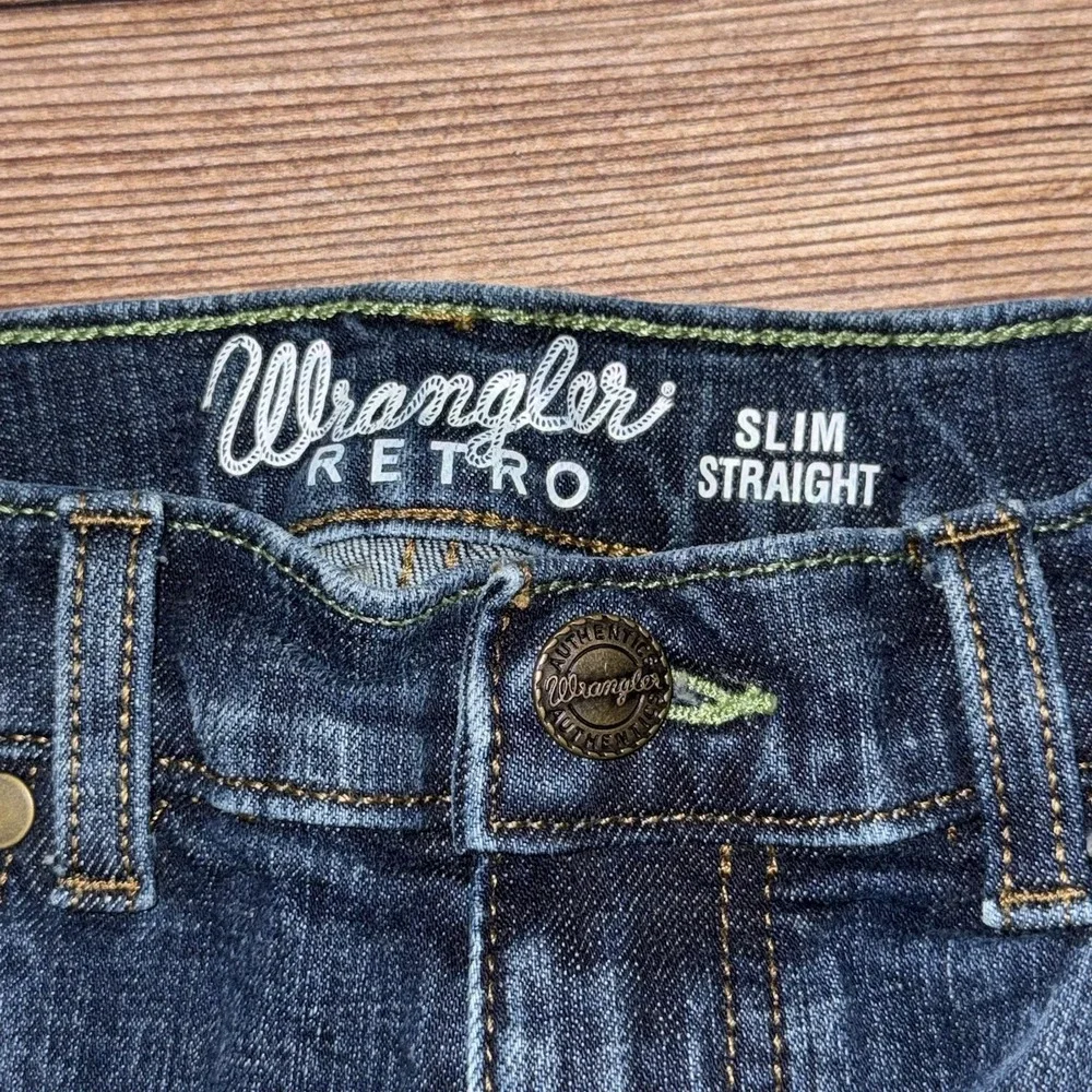 Wrangler Retro Slim Straight Jeans Boys 14 Regular Youth Western Bootcut Stretch